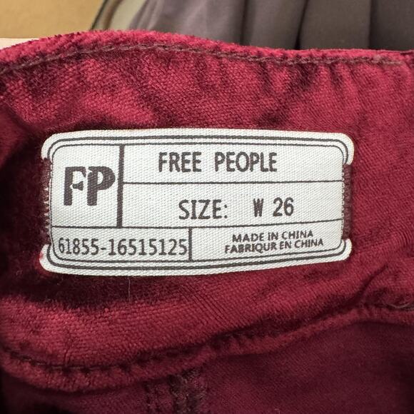 Free People Skirt Womens 26 Red Velvet High Waist Mini OB824567 New - Picture 3 of 11